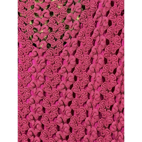 Free People Medium Fuchsia Crochet Dress Scoop Neck $128‎ MSRP - Picture 3 of 5